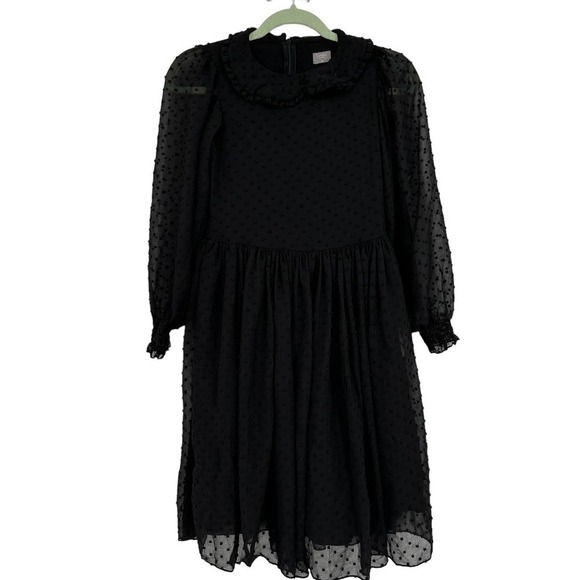 Tocoto Vintage Black Swiss Polka Dot Girls Dress Size 14Y - Picture 3 of 7